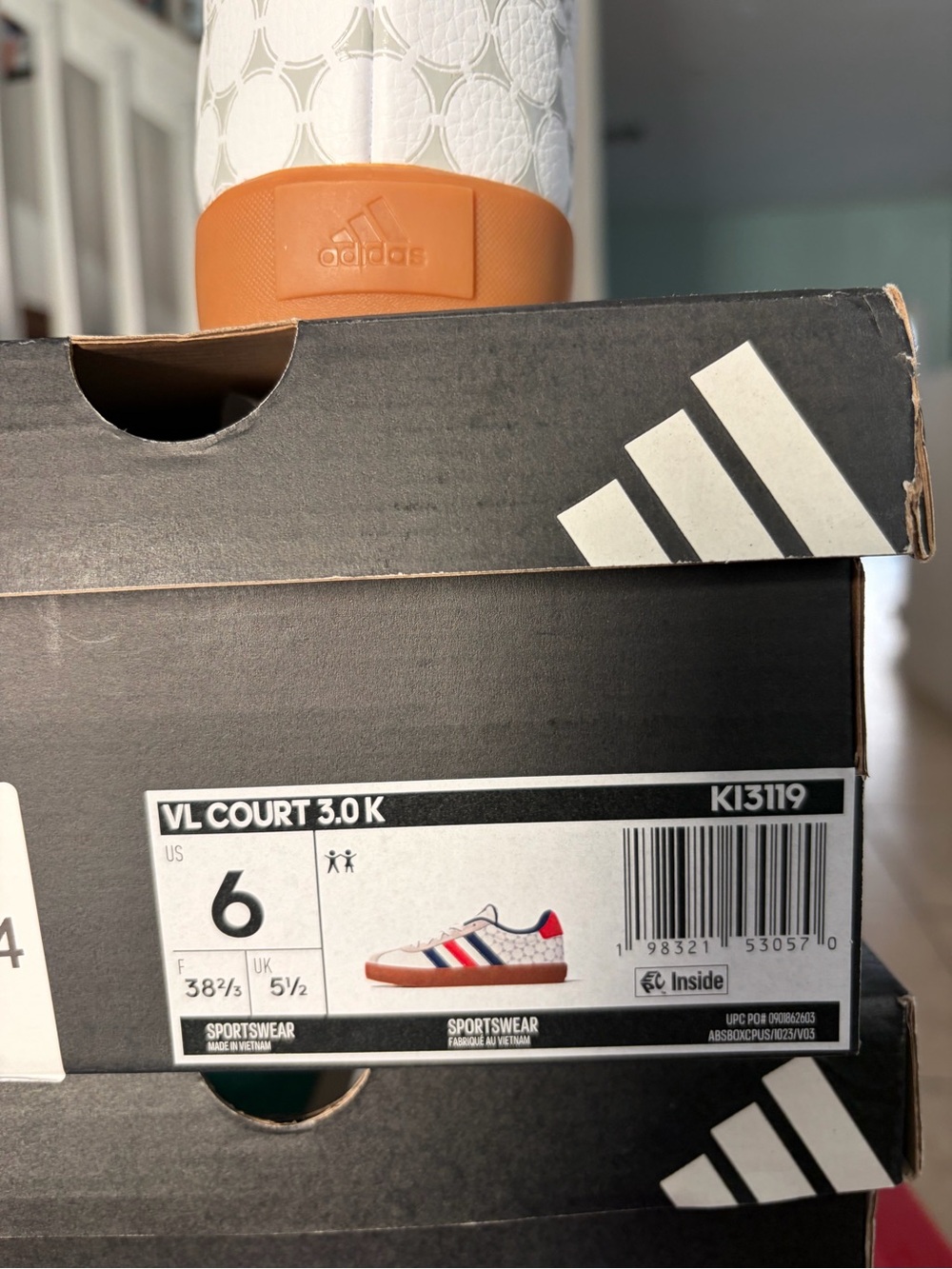 Adidas VL court 3.0 K white red and blue - Picture 7 of 7
